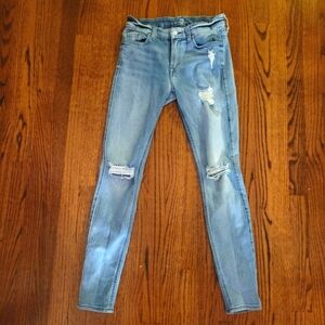$215 7 For All Mankind Distressed Skinny Jeans